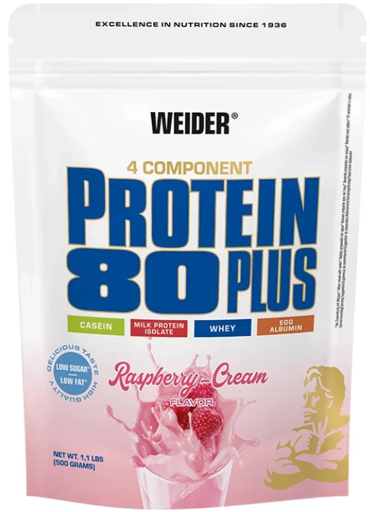 

Протеин сывороточный (изолят) Weider Protein 80+ (малиновый крем, 500 г)