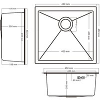 Кухонная мойка Schtoff Undermount Best Decor Silver 4545 + коландер K-1 BLACK + дозатор SD-1 SILVER