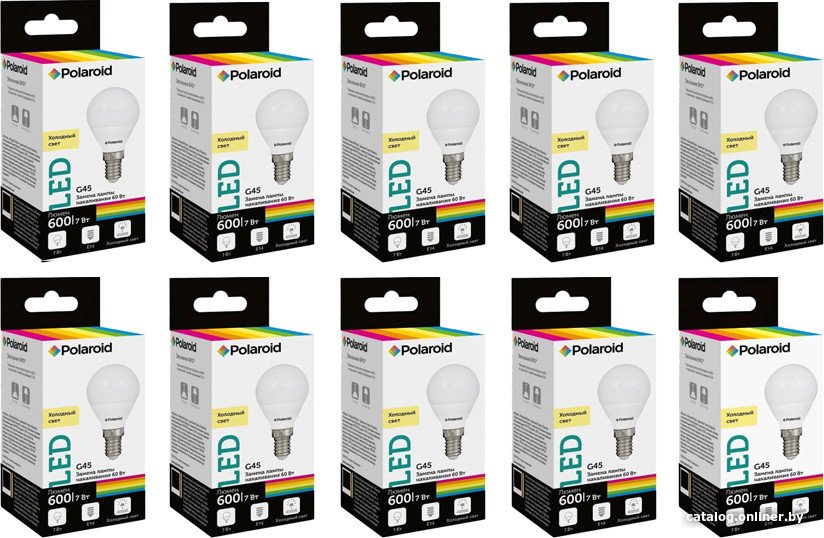 Светодиодная лампочка Polaroid G45 E14 7 Вт 4000 К N-PL-G457144 (10 шт)
