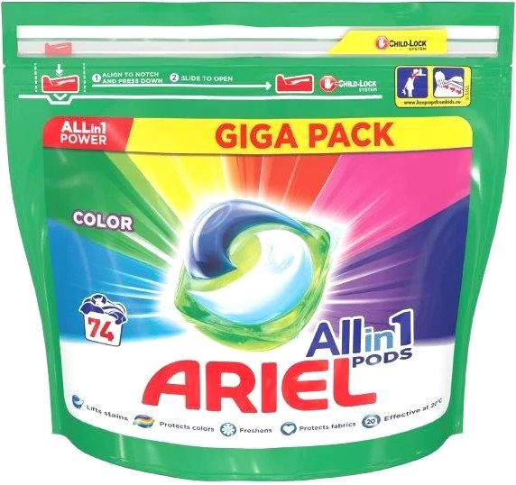 

Капсулы для стирки Ariel Все в 1 Pods Color (74 шт)