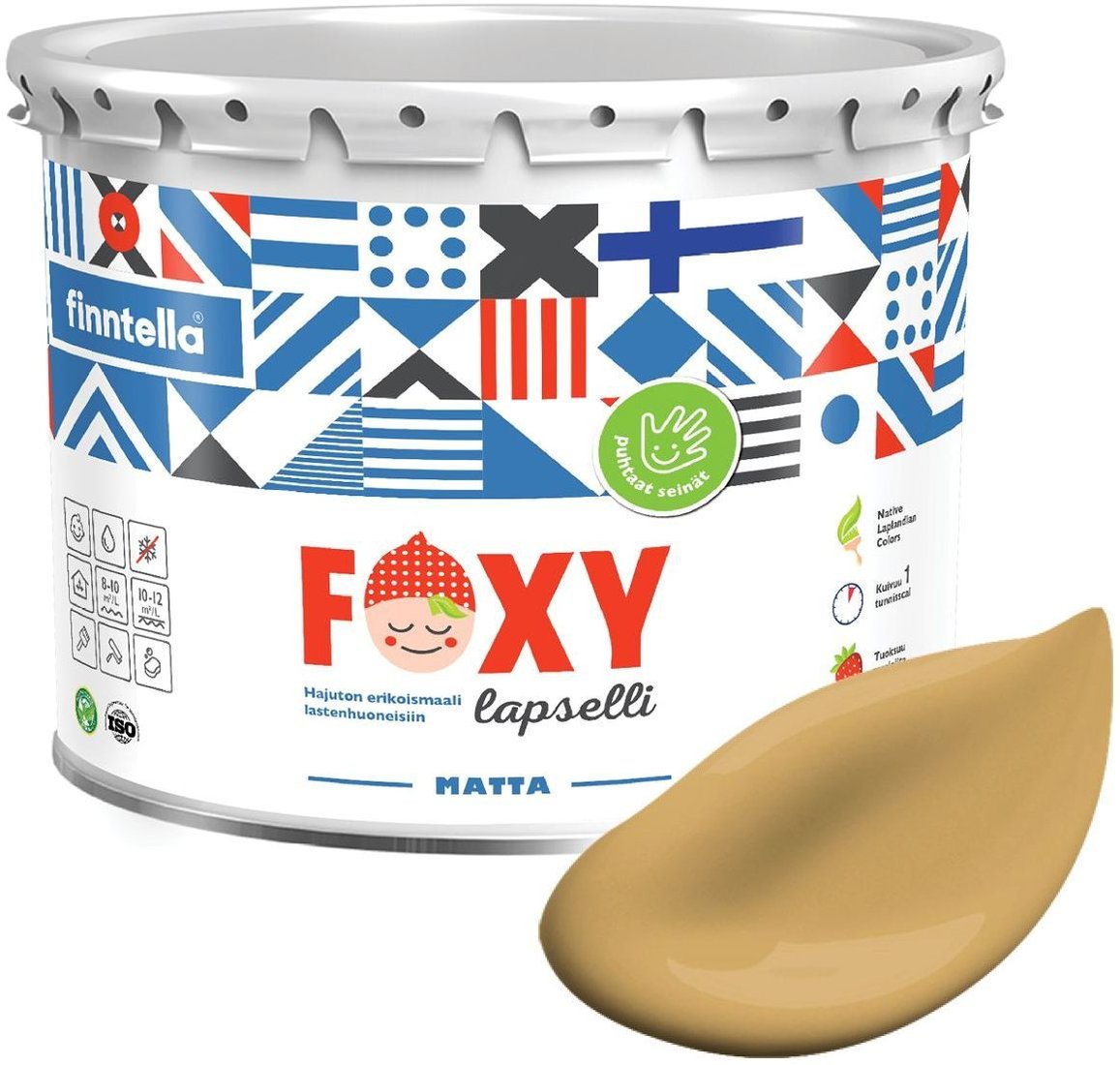 

Краска Finntella Foxy Lapselli Matte Hilla F-50-1-3-FL257 2.7 л (желтый)