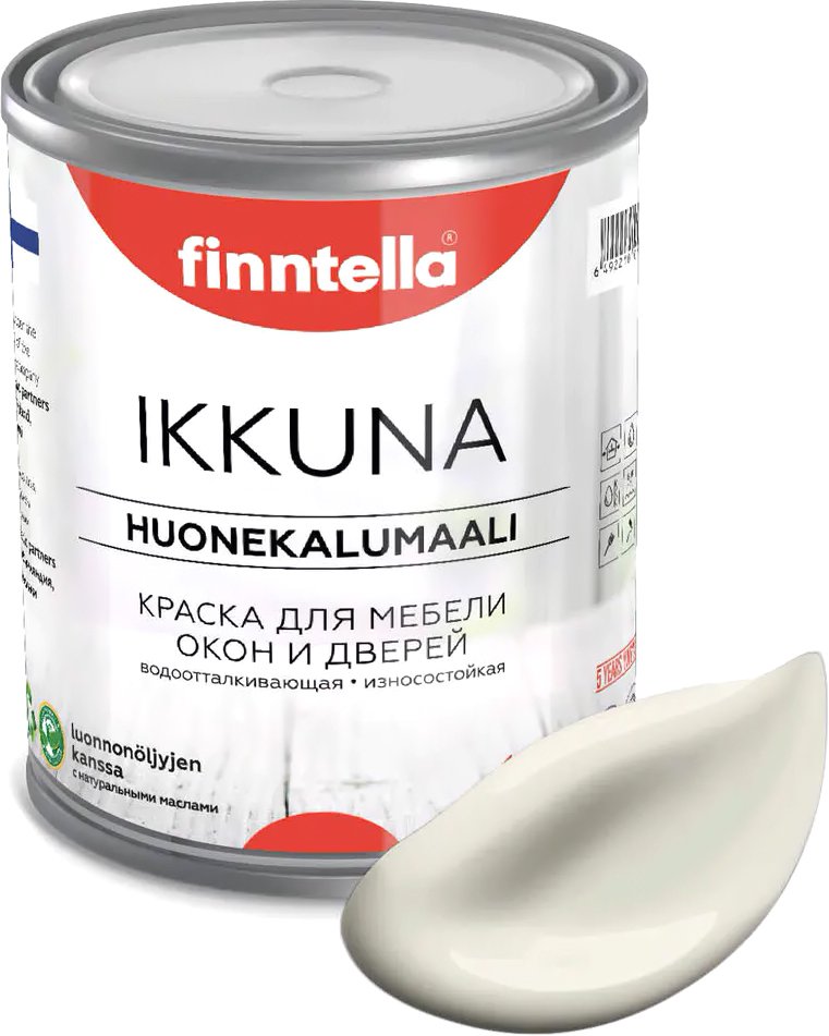 

Краска Finntella Ikkuna Albiino F-34-1-3-FL123 2.7 л (бледно серо-желтый)