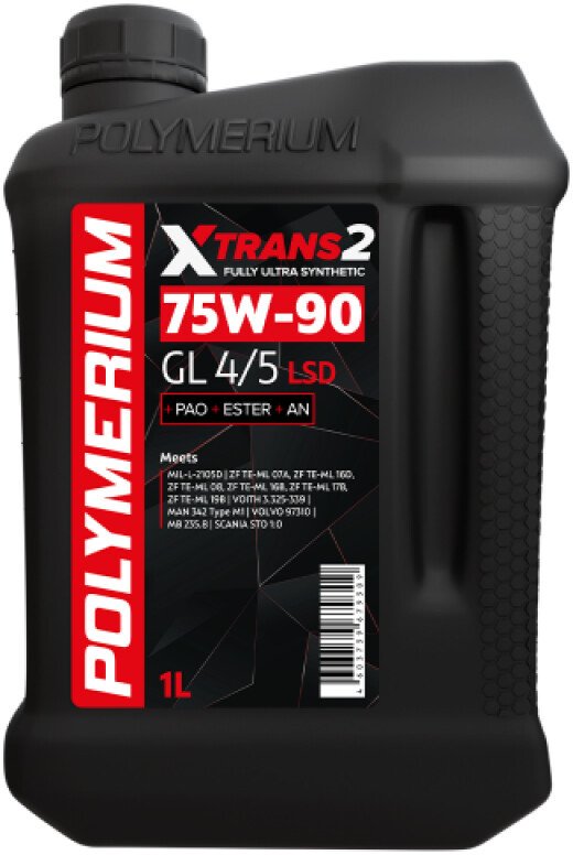 Трансмиссионное масло Polymerium XTrans2 75W-90 GL 4/5 1л