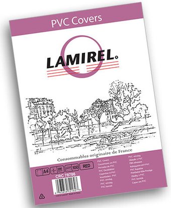 Обложка для термопереплета Lamirel Transparent A4 PVC 200 мкм 100 шт LA-78786 (красный)