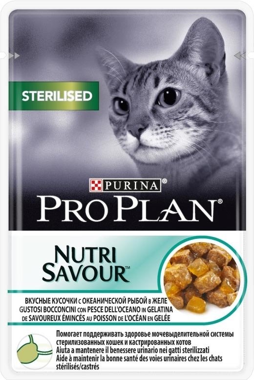 

Пресервы Pro Plan Nutrisavour Sterilised с океанической рыбой в желе 0.085 кг