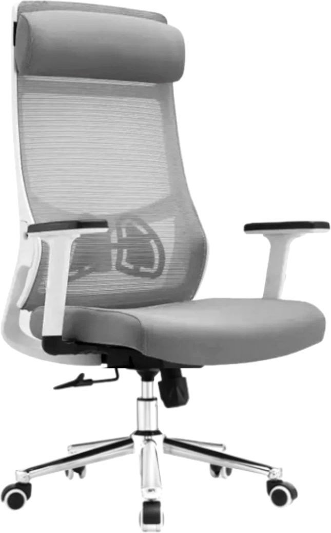 Офисное кресло SitUp Aura LUX White chrome (сетка Grey/Grey)