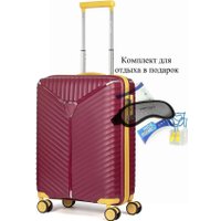 Чемодан-спиннер L'Case Seoul-S 39 л (бордовый)