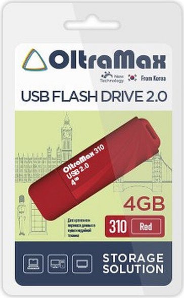 

USB Flash OltraMax 310 4GB (красный)