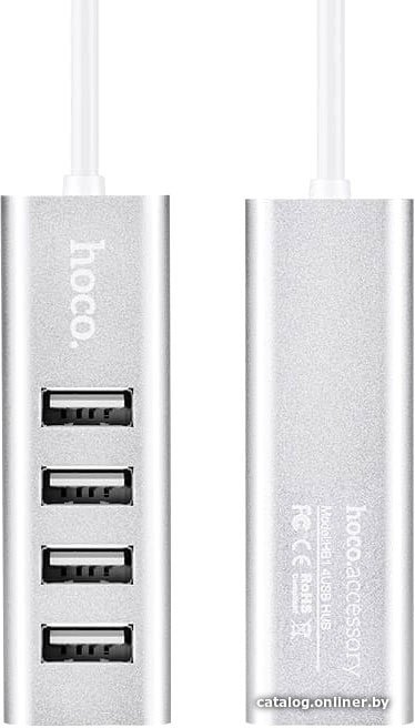 USB-хаб Hoco HB1 (серебристый)