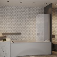 Стеклянная шторка для ванны Roxen Brimen 52010-80 80х140 в Бресте