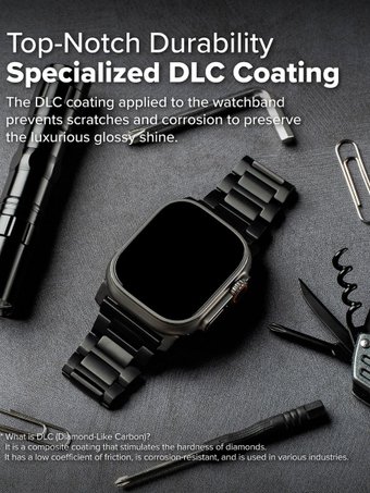 Ремешок Ringke Titanium One для Apple Watch 44 / 45 / 46 / 49 mm Black Titanium