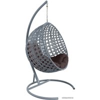 Подвесное кресло M-Group Круг Люкс 11060305 (серый ротанг/коричневая подушка)