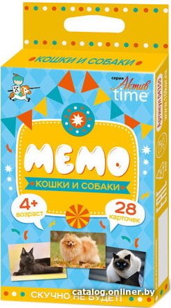 Настольная игра Десятое королевство Мемо. Кошки и собаки. Серия АКТИВ time 04350