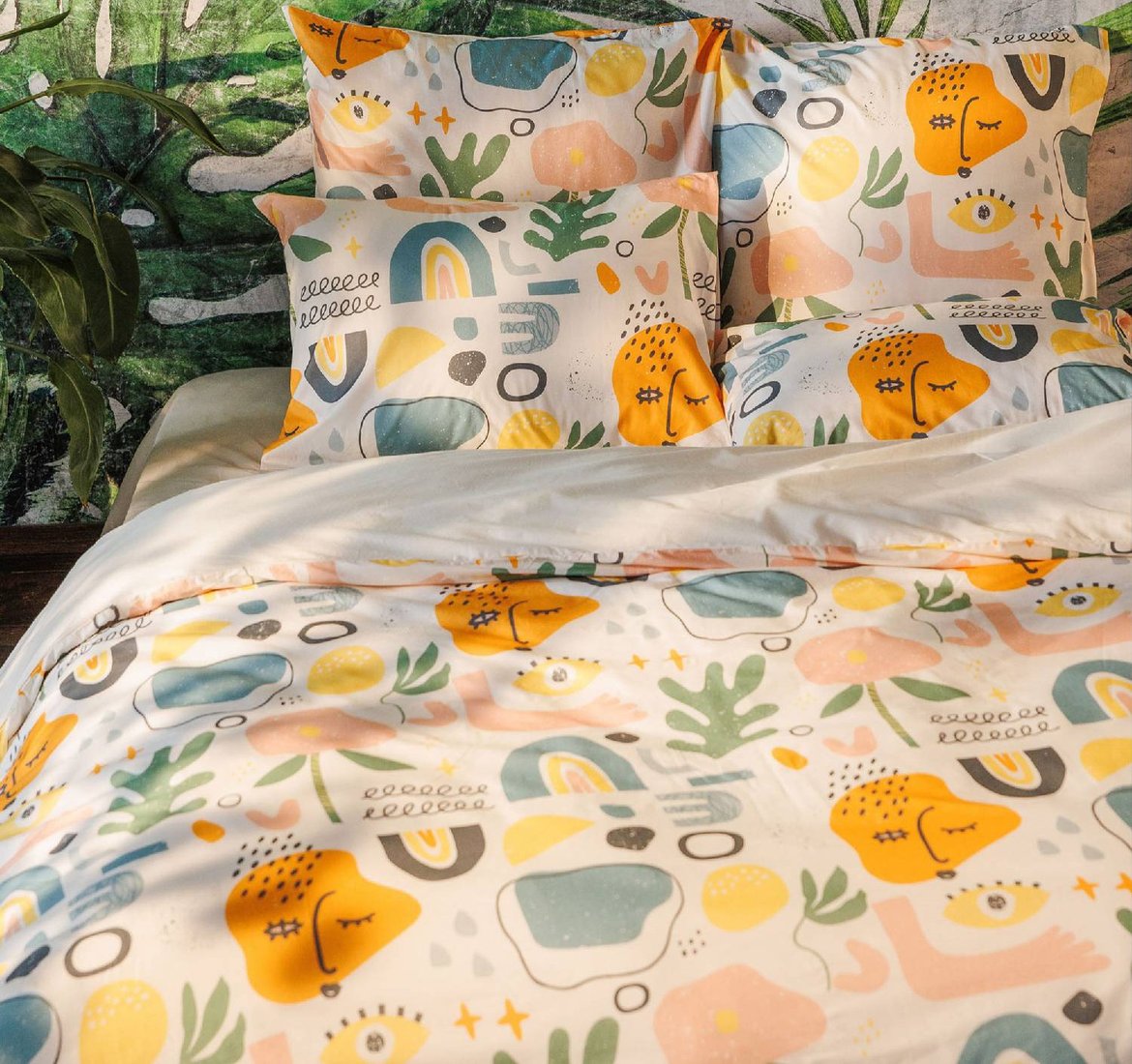 

1.5-спальный комплект постельного белья Волшебная ночь Trendy Перкаль КПБ ВН 1502 8766/1+полубел