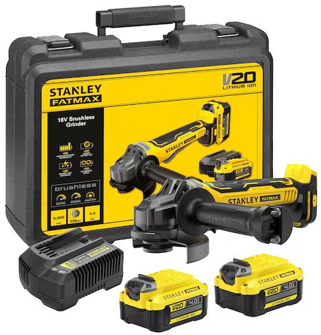 Угловая шлифмашина Stanley SFMCG700M2K (с 2-мя АКБ, кейс)