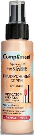  Compliment Спрей для лица Гиалуроновый фиксатор макияжа матирующий (110 мл)