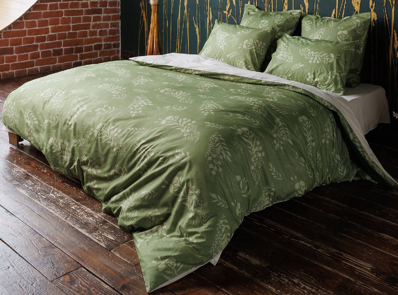 

1.5-спальный комплект постельного белья Волшебная ночь Grass КПБ ВН 1501 8768/1+полубел