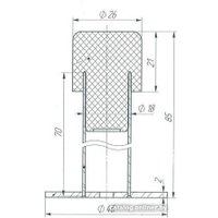 Упор дверной Зенит универсальный УД-02 8,5 см (матовый черный)