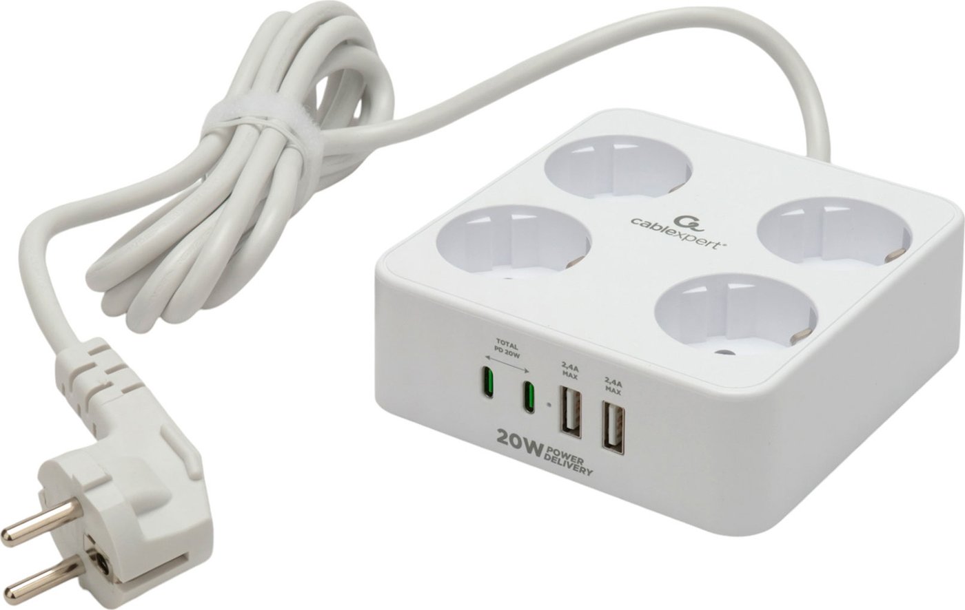 

Сетевой фильтр Cablexpert PLT-4-C2U2-W-2