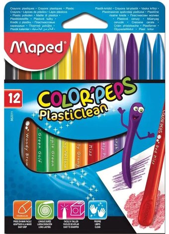 Восковые мелки Maped Crayon PlastiClean 862011 (12 шт)