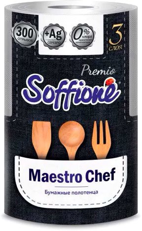 Бумажные полотенца Soffione Maestro Chief 300 листов 3 слоя (1 шт)