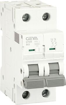 

Выключатель автоматический GEYA GYM9-2P-63B 2P 63A B 6kA 2M GYM92P63B