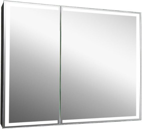 

Континент Шкаф с зеркалом Mirror Box Black Led 100x80 (с нейтральной подсветкой)