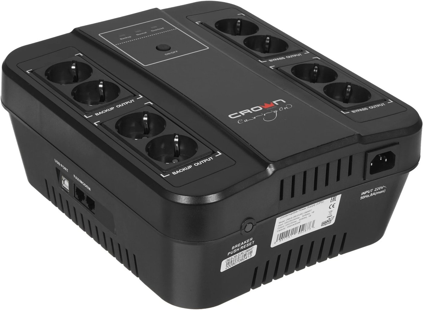 

Источник бесперебойного питания CrownMicro CMUS-295 Euro Smart