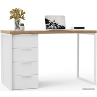 Стол Crafto Кихот Лофт 01 120x60x75 (белый/золотистый дуб)