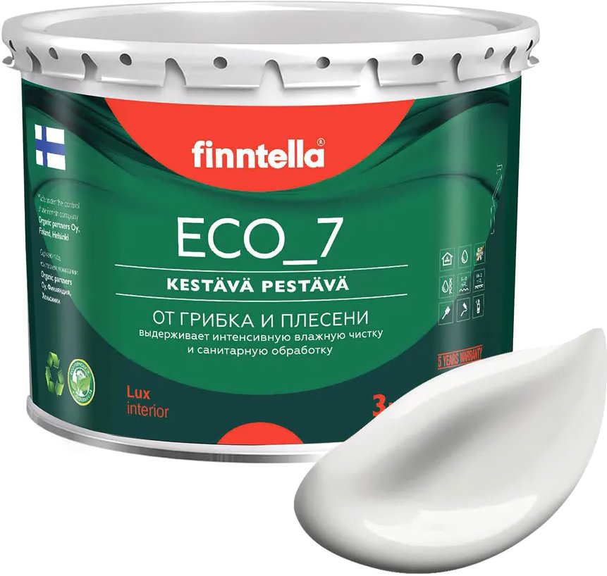 

Краска Finntella Eco 7 Pilvi F-09-2-3-FL050 2.7 л (темно-белый)