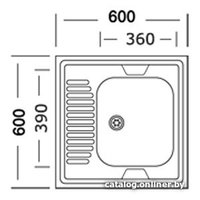Кухонная мойка Mixline 310356 (правая, матовая, 0.4 мм)