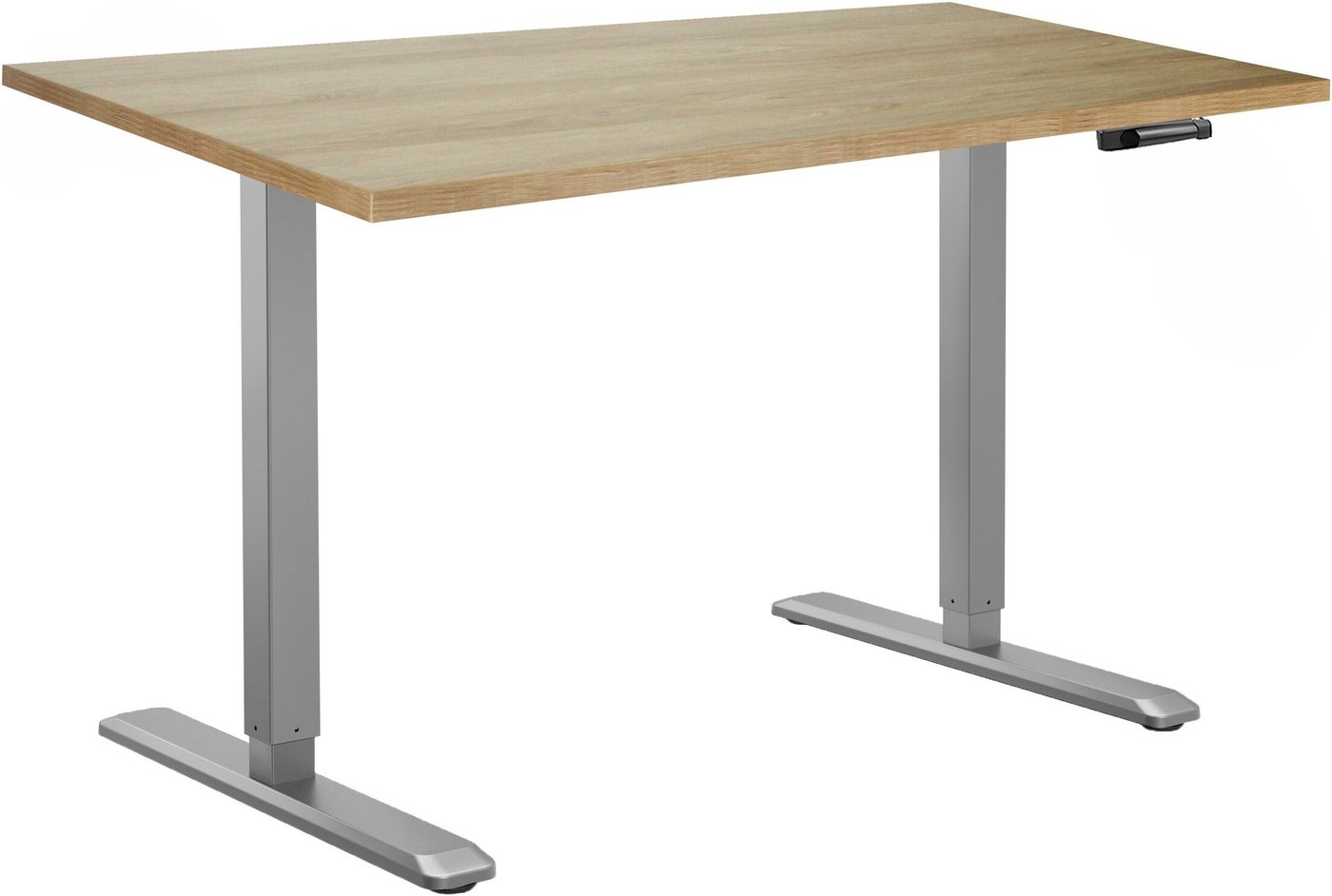 Стол с регулировкой высоты ErgoSmart Manual DESKFIT DF100 1360х800х36 мм (дуб натуральный/серый)
