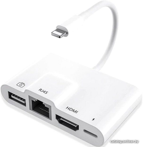 Адаптер USBTOP Lightning - HDMI/RJ45/USB Type-C//USB Type-A