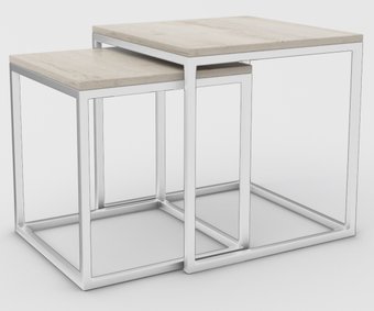 Журнальный столик Hype Mebel Дуэт 40x50-100 (белый/древесина белая)