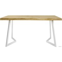 Кухонный стол Buro7 Уиллис 150 (с обзолом и сучками, дуб натуральный/белый)