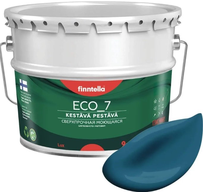 

Краска Finntella Eco 7 Myrsky F-09-2-9-FL011 9 л (бирюзовый)
