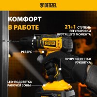 Ударная дрель-шуруповерт Denzel CID-18-02BM 26135 (с 2-мя АКБ, кейс)