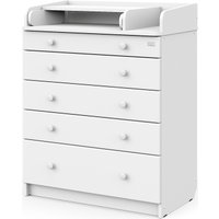 Детский комод Атон Мебель Maks ЛДСП 800/5 с органайзером (белая аляска/белый)