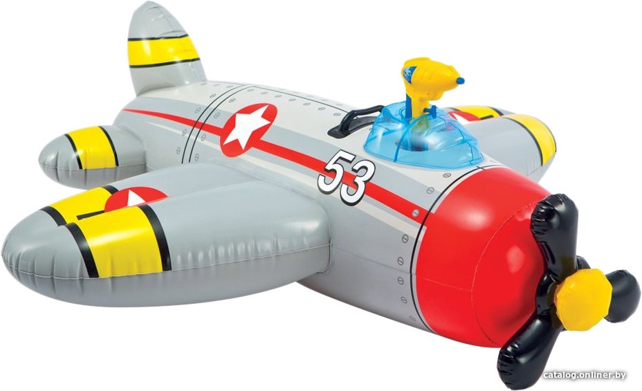 Надувной матрас Intex Water Gun Plane 57537 (серый)
