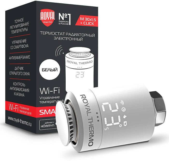

Термостат радиаторный Royal Thermo Smart Heat (белый)