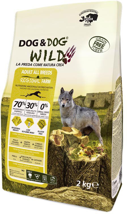 Сухой корм для собак Gheda Petfood Dog&Dog Wild Regional Farm с курицей, уткой и кроликом (2 кг)