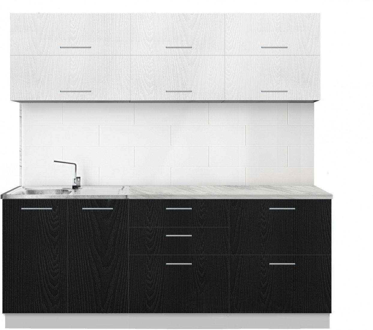 

Готовая кухня Артём-Мебель Яна-Ш СН-114 МДФ 2.0м (ясень белый текстурный/распил графит)