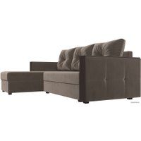 Угловой диван Лига диванов Валенсия Лайт левый (велюр, коричневый)