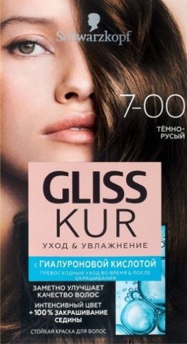 Крем-краска для волос Gliss Kur Уход и увлажнение 7-00 темно-русый