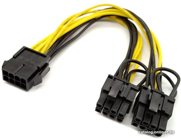Кабель USBTOP 6+2 pin - 2х 6+2 pin ver.02