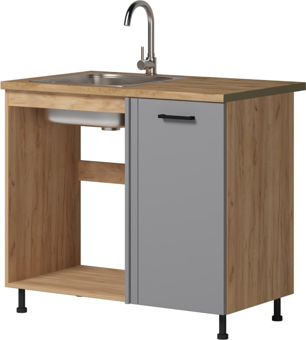 

Шкаф напольный Genesis Мебель Алиса Грей 1000 (дуб золотой/серый)