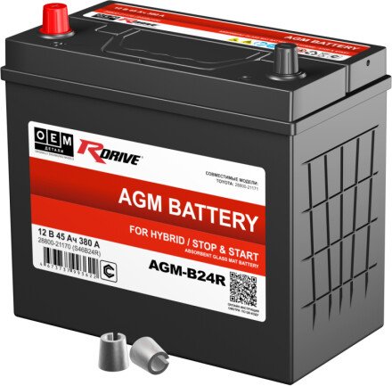 

Автомобильный аккумулятор RDrive AGM-B24R S46B24R (45 А·ч)