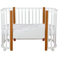 Кроватка-трансформер Indigo Baby Lux 3 в 1 (белый/натуральные стойки)