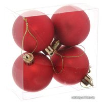 Елочная игрушка Серпантин Матовый шар 5 см 4 шт (красный) 183-851