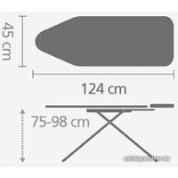 Гладильная доска Brabantia C 124x45 см 321962 (ледяная вода/каркас белый)